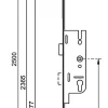 Crémone à larder EUROPA axe 50mm 3 galets têtière 18mm Longueur 2500mm - FERCO - 6-33168-04-0-1