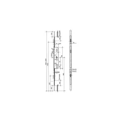 Crémone barillet axe 25mm longueur 2030mm ajustable haut et bas - FERCO - G-24534-20-L-1