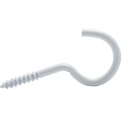 Crochet à visser plastifié blanc filet bois Viswood