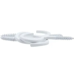 Crochet à visser plastifié blanc filet bois Viswood