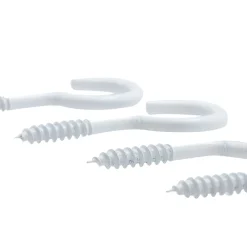 Crochet à visser plastifié blanc filet bois Viswood