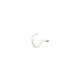 Crochet rond à visser en acier plastifié blanc 20x12 mm - 20 pièces