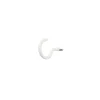 Crochet rond à visser en acier plastifié blanc 30x17 mm - 4 pièces
