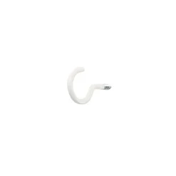 Crochet rond à visser en acier plastifié blanc 30x17 mm - 4 pièces