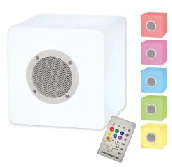 Cube décoratif avec Bluetooth 'Cube' en métal et plastique, avec changeur de couleur et LED intégrées
