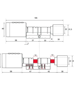 Cylindre connecté Intelock STUDY, taille ajustable, argent - INTELOCK