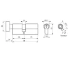 Cylindre de serrure à bouton, 30Bx60mm, anti-arrachement, laiton, 3 clés - THIRARD