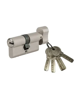 Cylindre de serrure à bouton 5G, 35Bx35mm, nickel, anti-arrachement, 5 clés - SP