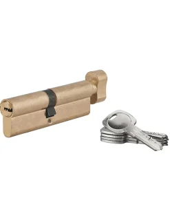 Cylindre de serrure à bouton 5G, 50Bx45mm, laiton, anti-arrachement, 5 clés - SP
