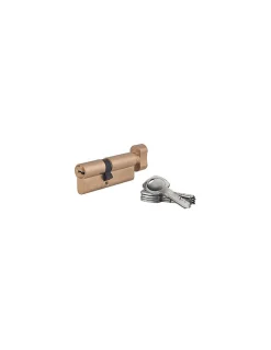 Cylindre de serrure à bouton 5G 45B x 35mm, laiton, anti-arrachement, 5 clés - SP