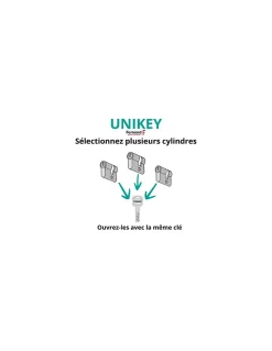 Cylindre double entrée Transit 1 UNIKEY (achetez-en plusieurs, ouvrez avec la même clé), 30x35mm, 5 clés, nickelé - THIRARD