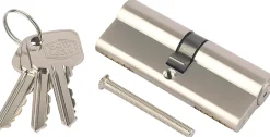 Cylindre laiton nickel satiné Smith & Locke 35 x 35 mm