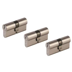 Cylindre laiton nickel satiné Smith & Locke 30 x 30 mm, lot de 3