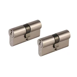 Cylindre laiton nickel satiné Smith & Locke 30 x 30 mm, lot de 2