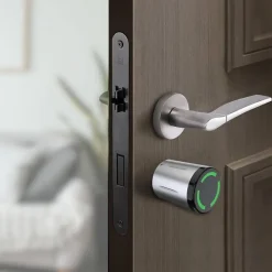Cylindre électronique de serrure connecté étanche locky-13 double à badge rfid mifare