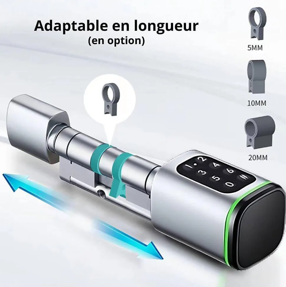 Cylindre électronique de serrure connecté locky-10 code à code et badge rfid mifare
