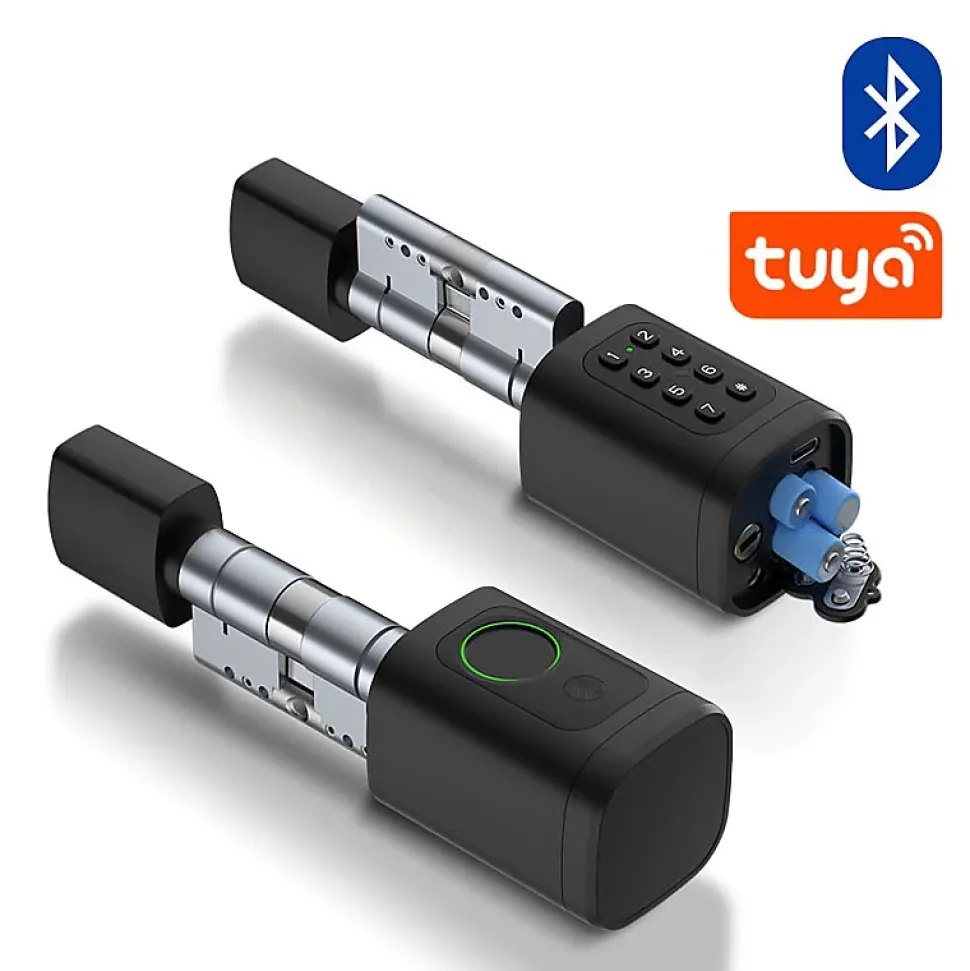 Cylindre Électronique de Serrure Connectée Ouverture Code, RFID & Smartphone