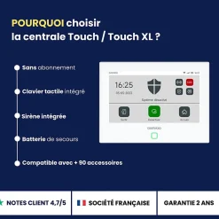 Daewoo - Alarme maison sans fil avec écran tactile 7'' AM353 - 1 caméra extérieure autonome et 1 intérieure et 17 accessoires - Sa