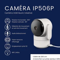 Daewoo Alarme Maison Wifi Sans Fil Vigilia VIG501 - Kit Complet avec Caméra Full HD intérieur et 8 Accessoires