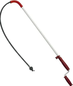 Déboucheur canne WC Virax 85 cm - double spire acier, tête vrille, manche plastique