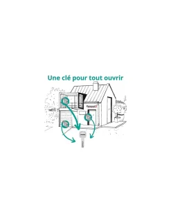 Demi cylindre de serrure Transit 1 UNIKEY (achetez-en plusieurs, ouvrez avec la même clé), 40x10mm, 5 clés, nickelé - THIRARD