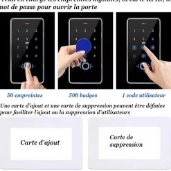 Digicode à codes et empreintes digital pour porte et portillon