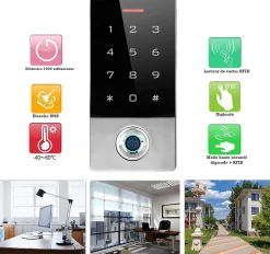 Digicode avec lecteur d'empreintes connecté wifi et lecteur RFID