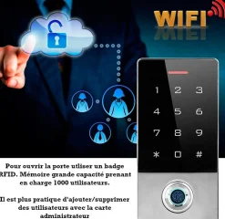 Digicode avec lecteur d'empreintes connecté wifi et lecteur RFID