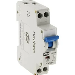 Disjoncteur 10A Nov'Elec Resi9 230 V 2 pôles