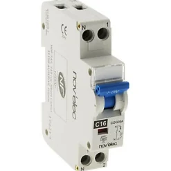 Disjoncteur 16A Nov'Elec Resi9 230 V 2 pôles