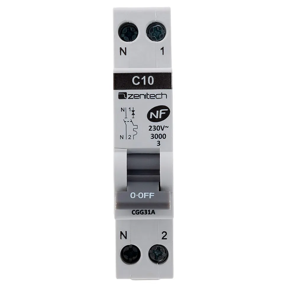 Disjoncteur 10A PH/N - NF - Zenitech