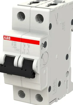 Disjoncteur bipolaire courbe D 20A ABB
