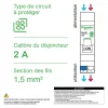 Disjoncteur embrochable courbe C phase + neutre 2A Schneider Electric Resi9 XE