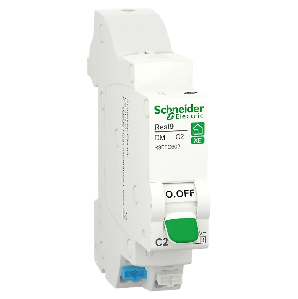 Disjoncteur embrochable courbe C phase + neutre 2A Schneider Electric Resi9 XE