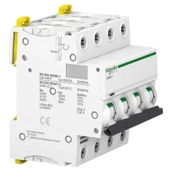 Disjoncteur modulaire tétrapolaire Schneider Acti9 iC60N 16A courbe C