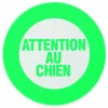 Disque de signalisation Attention au chien, polystyrène rigide adhésif, diamètre 180mm - THIRARD
