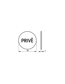 Disque de signalisation Privé, aluminium adhésif, diamètre 80mm - THIRARD