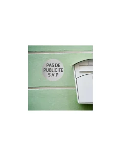 Disque de signalisation Pas de publicité, alunimium adhésif, diamètre 80mm - THIRARD