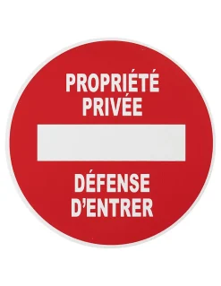 Disque de signalisation Propriété privée, polystyrène rigide adhésif, diamètre 180mm - THIRARD