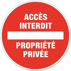 Disque de signalisation "Propriété privée" Ø17