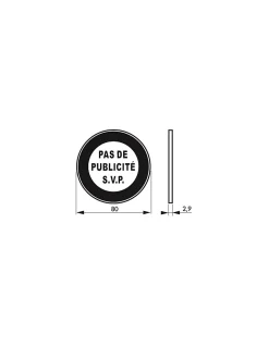 Disque de signalisation Pas de publicité, polystyrène rigide adhésif, diamètre 80mm - THIRARD
