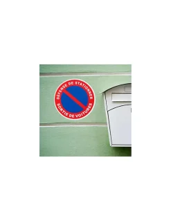 Disque de signalisation Sortie de voiture, polystyrène rigide adhésif, diamètre 180mm - THIRARD