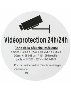 Disque de signalisation Vidéoprojection 24/24, polystyrène rigide adhésif, diamètre 180mm - THIRARD