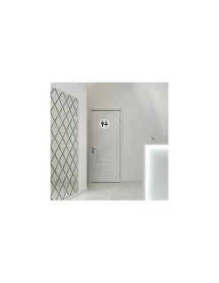 Disque de signalisation WC Mixte , à visser, inox brossé, marquage noir, diamètre 76mm - THIRARD