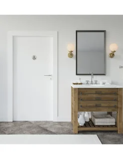 Disque de signalisation WC Handicapé , à visser, inox brossé, marquage noir, diamètre 76mm - THIRARD