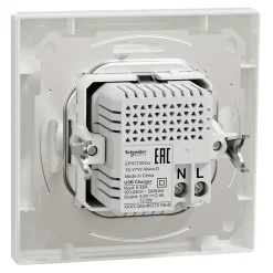 Double chargeur usb A + C complet Schneider Electric Asfora blanc