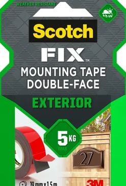 Double face extérieur 3M 19 mm x 1.5 m noir, 5 kg