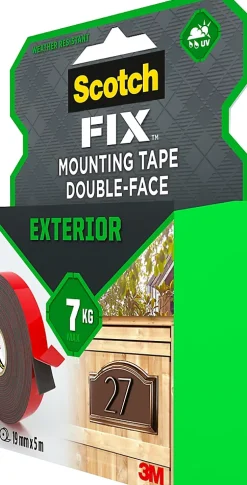 Double face extérieur 3M 19 mm x 5 m noir, 7 kg