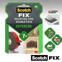 Double face extérieur 3M 19 mm x 5 m noir, 7 kg