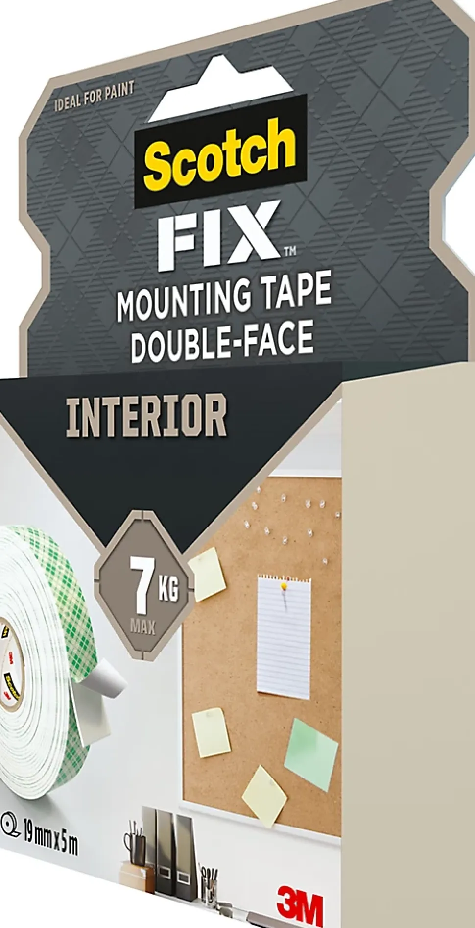 Double face intérieur 3M 19 mm x 5 m blanc, 7 kg